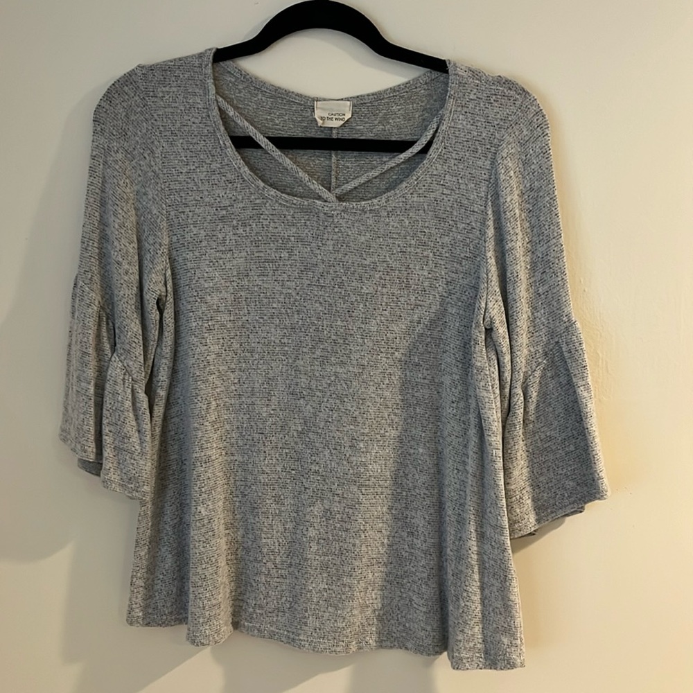 Women’s blouse. Caution to the wind. Light grey, size s